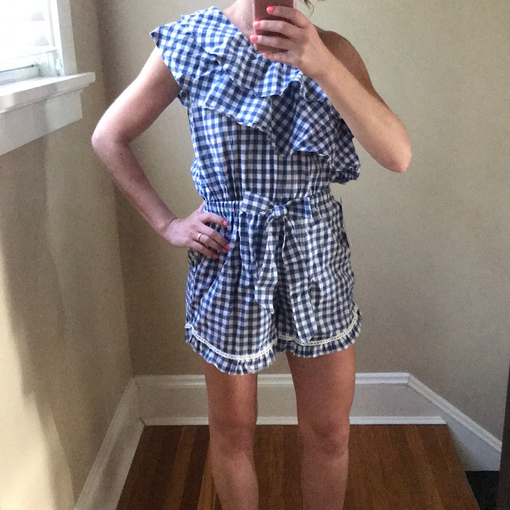 NWT off the shoulder ruffle romper